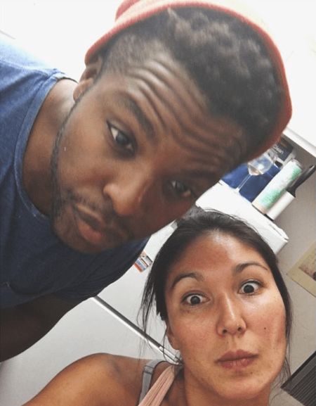 Winston Duke clicking a selfie with Michele Kumi Baer, his rumored girlfriend.